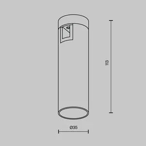 Трековый светильник Technical TR143-1-5W3K-W-PT