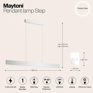 Подвесной светильник Maytoni P010PL-L30W4K