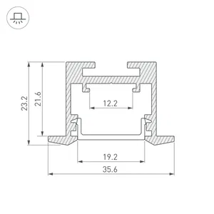 Профиль SL-LINE-3523-F-2500 BLACK (Arlight, Алюминий)