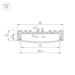 Профиль LINE-4510-2000 ANOD (Arlight, Алюминий)