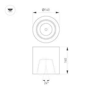 Светильник SP-FOCUS-R140-30W Day White (Arlight, IP20 Металл, 3 года)