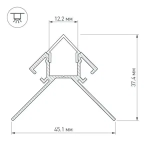 Профиль ARH-DECORE-S12-EXT-2000 ANOD внешний (Arlight, Алюминий)