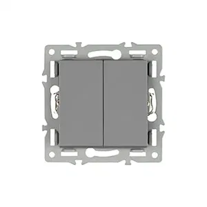 Механизм выключателя двухклавишный проходной SWT-MKP2-PL-GR (250V, 16A) (Arlight, -)