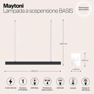 Подвесной светильник Maytoni P051PL-L40B4K