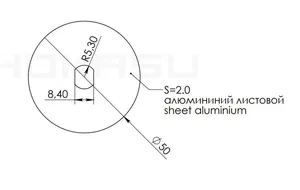 PL —Лицевая крышка каретки под TUBE   (alu - 2,0 - RAW) rev270624