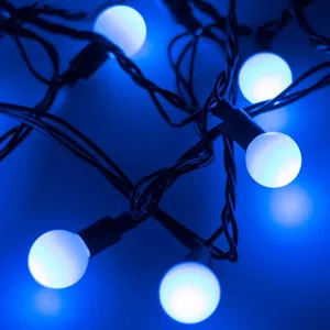 Светодиодная гирлянда ARD-BALL-CLASSIC-D23-10000-BLACK-80LED BLUE (230V, 3.5W) (Ardecoled, IP65)