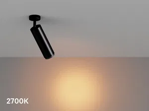 Накладной светильник HOKASU Tube ON Zoom (85-160/ral9003 – 20w/5098/12-50deg)