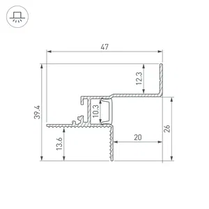 Профиль CEIL-S12-SHADOW-20-SIDE-3000 ANOD BLACK (Arlight, Алюминий)