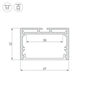 Профиль с экраном SL-LINE-4932-2500 ANOD+OPAL (Arlight, Алюминий)