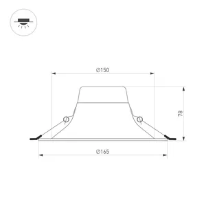 Светильник MS-BLIZZARD-BUILT-R165-16W Warm3000 (WH, 100 deg, 230V) (Arlight, IP20 Металл, 3 года)