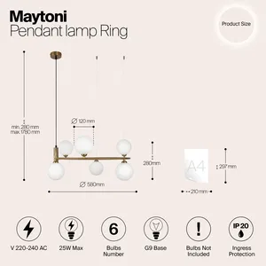 Подвесной светильник Maytoni MOD013PL-06BS1