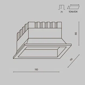 Встраиваемый светильник Technical DL056-24W3-4-6K-B