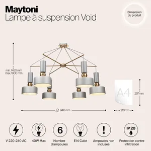 Подвесной светильник Maytoni MOD030PL-06GR