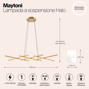 Подвесной светильник Maytoni MOD244PL-L50BSK