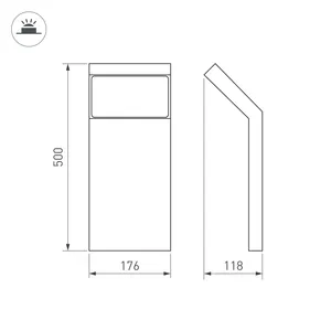 Светильник LGD-ECRAN-BOLL-H500-9W Warm3000 (GR, 108 deg, 230V) (Arlight, IP65 Металл, 3 года)