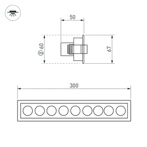 Светильник MS-ORIENT-BUILT-TURN-TC-S67x300-20W Day4000 (WH-BK, 30 deg, 230V) (Arlight, IP20 Металл, 5 лет)