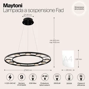 Подвесной светильник Maytoni MOD070PL-L63B3K