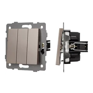 Механизм выключателя трехклавишный непроходной SWT-MK03-PL-GD-V (250V, 10A) (Arlight, -)