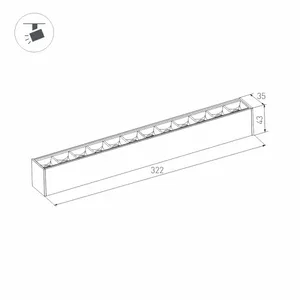 Светильник MAG-LASER-45-L320-12W Warm3000 (BK, 15 deg, 24V) (Arlight, IP20 Металл, 5 лет)