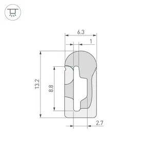 Силиконовый профиль WPH-FLEX-0613-SIDE-S8-5m WHITE (Arlight, Силикон)
