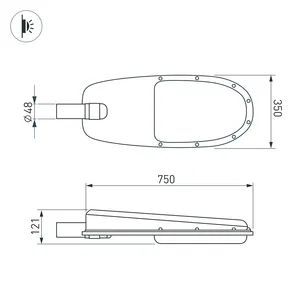 Светильник OXOR-ELFA-749х351-150W Day5000 (GR, 144x61 deg, 230V) IP65 (Arlight, -)