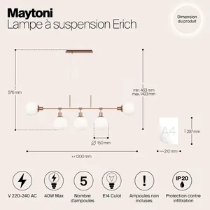 Подвесной светильник Maytoni MOD221-PL-05-G