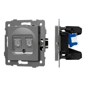 Механизм компьютерной розетки двойной SCT-MPC2-PL-GR-V (RJ-45, CAT6) (Arlight, -)