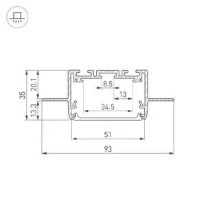 Профиль SL-LINIA55-FANTOM-2500 ANOD (Arlight, Алюминий)