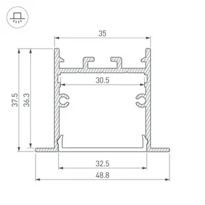 Профиль SL-LINIA49S-F-2000 ANOD BLACK (Arlight, Алюминий)