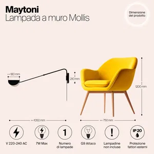 Настенный светильник (бра) Maytoni MOD126WL-01B1