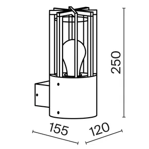 Уличный настенный светильник Outdoor O453WL-01GF