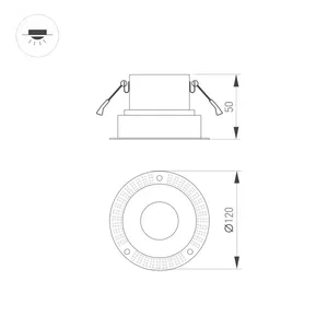Корпус PLURIO-BASE-BUILT-TRIMLESS-R120 (WH, 1-2, 200mA) (Arlight, IP20 Металл, 3 года)