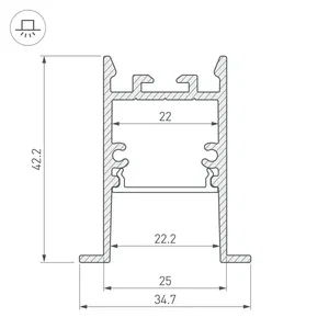Профиль SL-COMFORT-3542-F-2000 ANOD BLACK (Arlight, Алюминий)