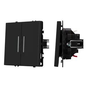 ARL NOBE Выключатель 2 кл подсветка софт-тач черный оникс SWT-MK02-SFPL-L-BK (250V, 10A) (Arlight, -)
