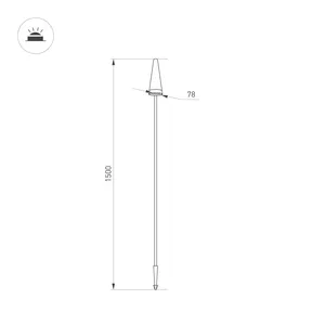 Светильник LGD-CONO-BOLL-H1500-7W Warm3000 (DG, 36 deg, 230V) (Arlight, IP65 Металл, 3 года)