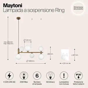 Подвесной светильник Maytoni MOD013PL-06BS1