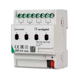INTELLIGENT ARLIGHT Релейный модуль KNX-704-SW16-DIN (BUS, 4x16A) (Arlight, IP20 Пластик, 2 года)