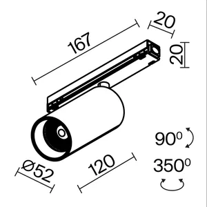 Уличный трековый светильник Outdoor O-TR02-1-S-15WB3K