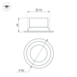 Светильник MS-BREEZE-BUILT-R82-9W Warm3000 (BK, 80 deg, 230V) (Arlight, IP20 Металл, 3 года)