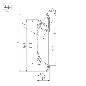 Профиль K-WALL-2000 ANOD (Arlight, Алюминий)