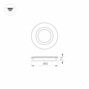 Накладка ART-DECK-CAP-FLAT-R50 (SL, STEEL) (Arlight, Металл)