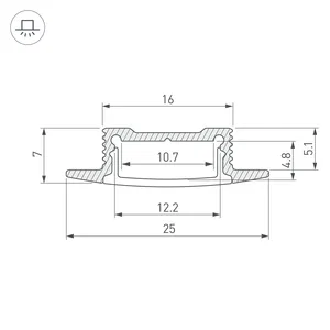 Профиль SL-SLIM-H7-F25-2000 ANOD (Arlight, Алюминий)