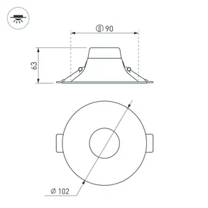 Светильник MS-BLIZZARD-BUILT-R102-8W Day4000 (WH, 100 deg, 230V) (Arlight, IP20 Металл, 3 года)