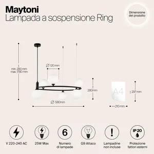 Подвесной светильник Maytoni MOD013PL-06B
