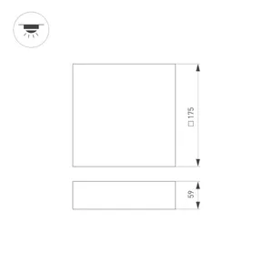 Светильник IM-QUADRO-EMERGENCY-3H-S175x175-19W Day4000 (BK, 120 deg, 230V) (Arlight, IP40 Металл, 2 года)