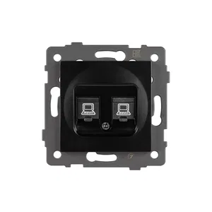 Механизм компьютерной розетки двойной SCT-MPC2-PL-BK-V (RJ-45, CAT6) (Arlight, -)
