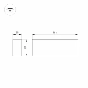 Светильник SP-ORIENT-SURFACE-TC-S186x35-15W Warm3000 (BK, 30 deg, 230V) (Arlight, IP20 Металл, 5 лет)