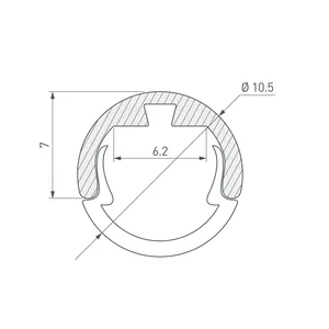 Профиль ROUND-D10.5-2000 ANOD BLACK (Arlight, Алюминий)