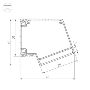 Профиль BOX73-A30-2000 ANOD (Arlight, Алюминий)