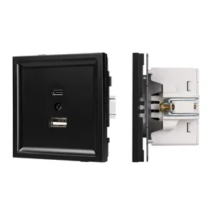 Механизм USB розетки SCT-TENDO-MUAC-PL-BK (5V, 3A, QC3) (Arlight, Черный)